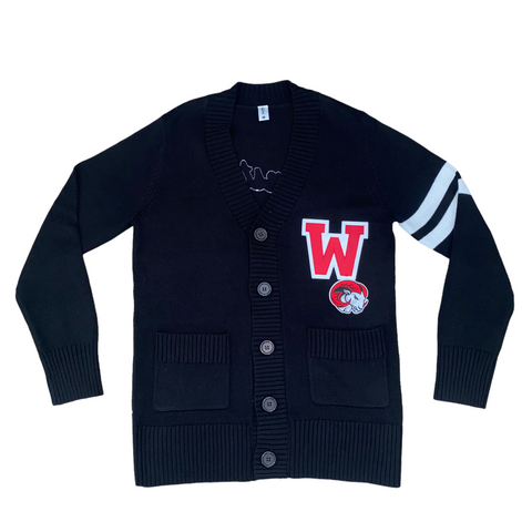 WSSU Black 2-Stripe Cardigan