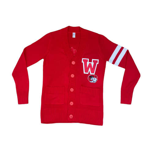 WSSU Red 2-Stripe Cardigan